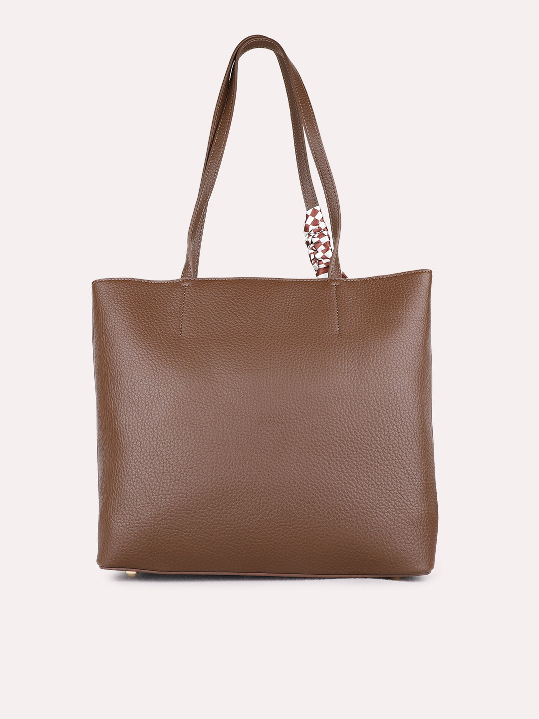 Womens Brown Shoulder Bag With Zip Lock For Casual Use