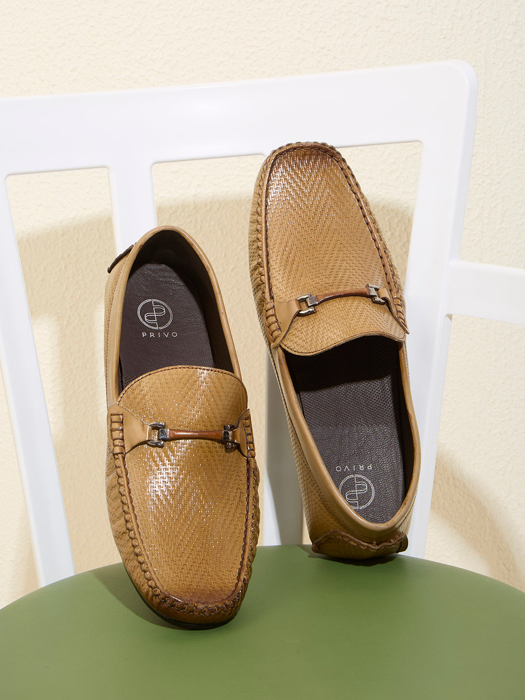 Privo Brooch Slipon-Tan For Men