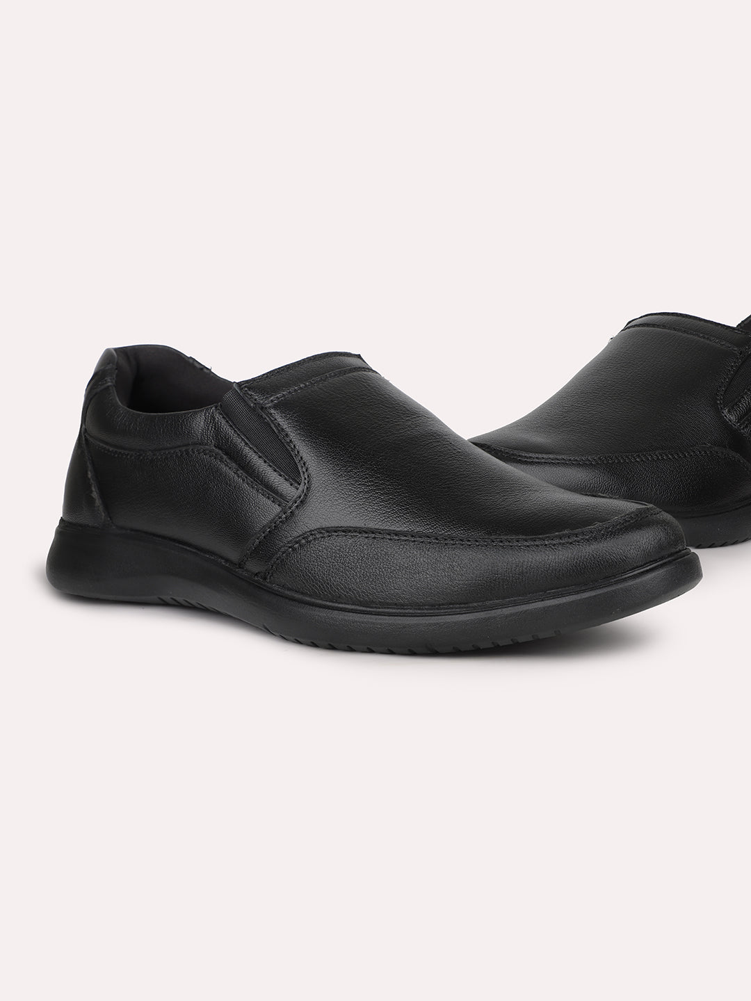 Men Black Formal Slip-Ons Shoes