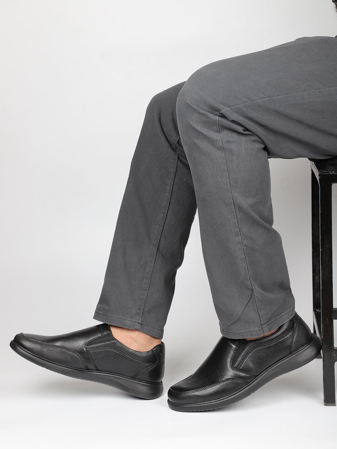 Men Black Formal Slip-Ons Shoes