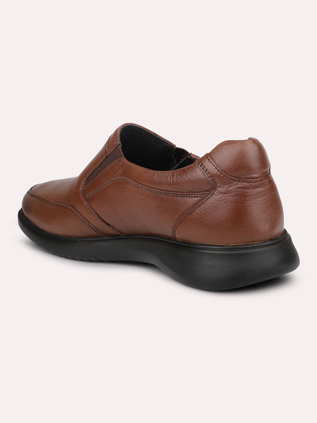 Men Tan Formal Slip-Ons Shoes