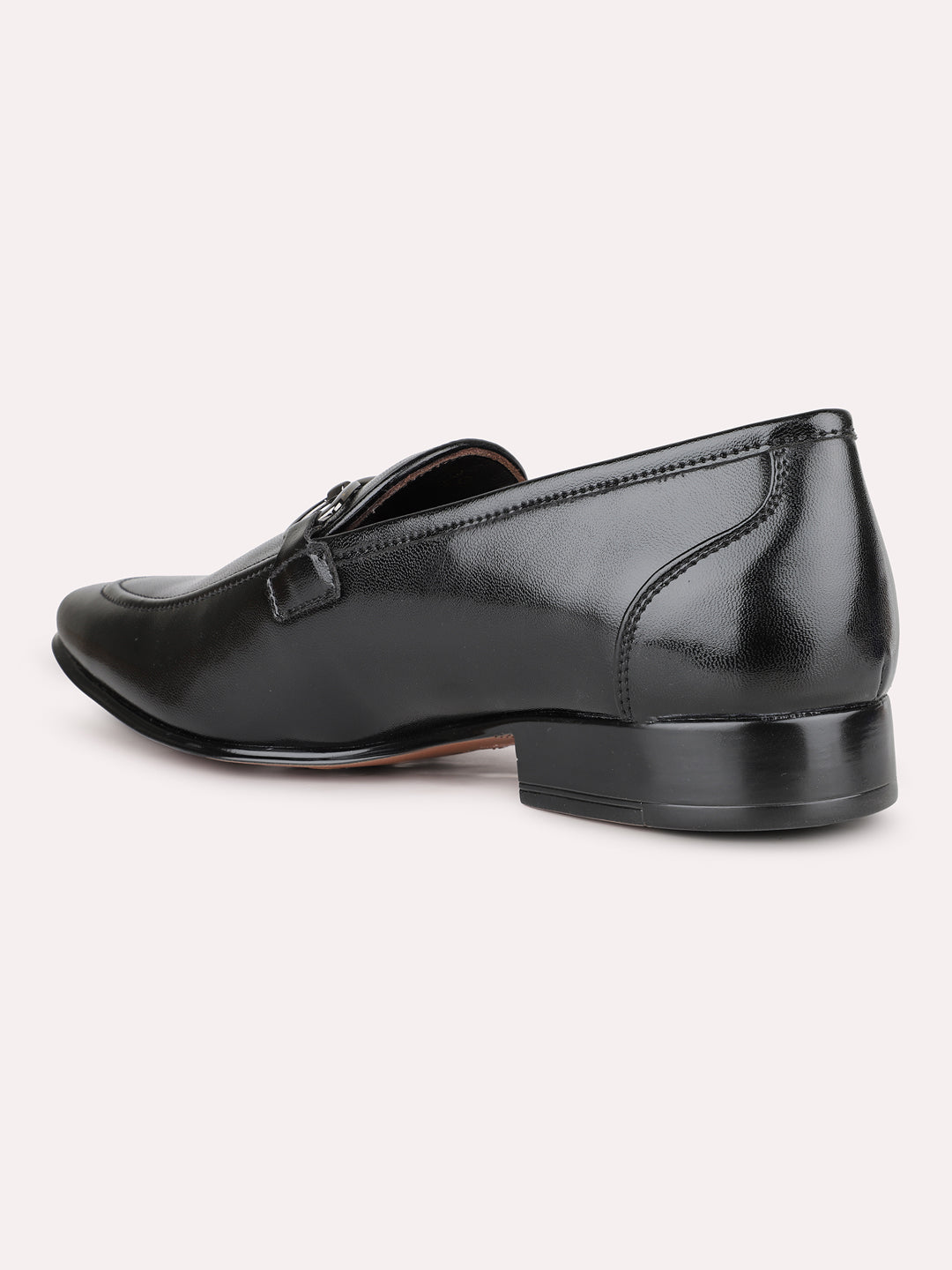 Mens Black Formal Solid Pointed Toe Loafer Shoes