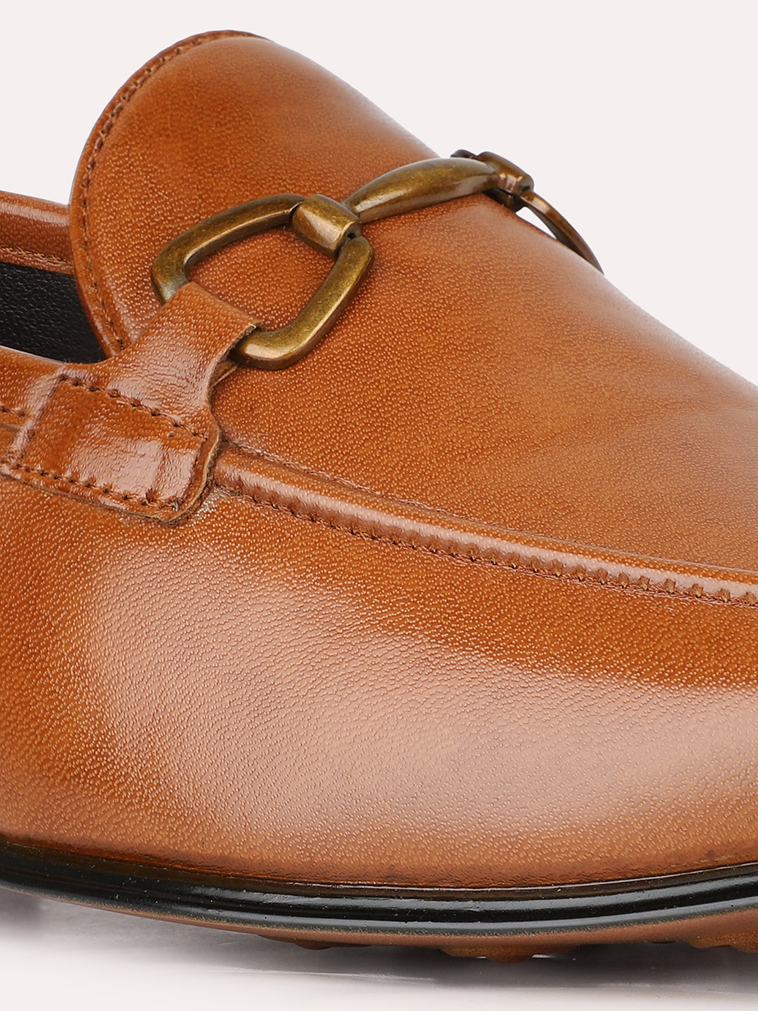 Mens Tan Formal Solid Pointed Toe Loafer Shoes