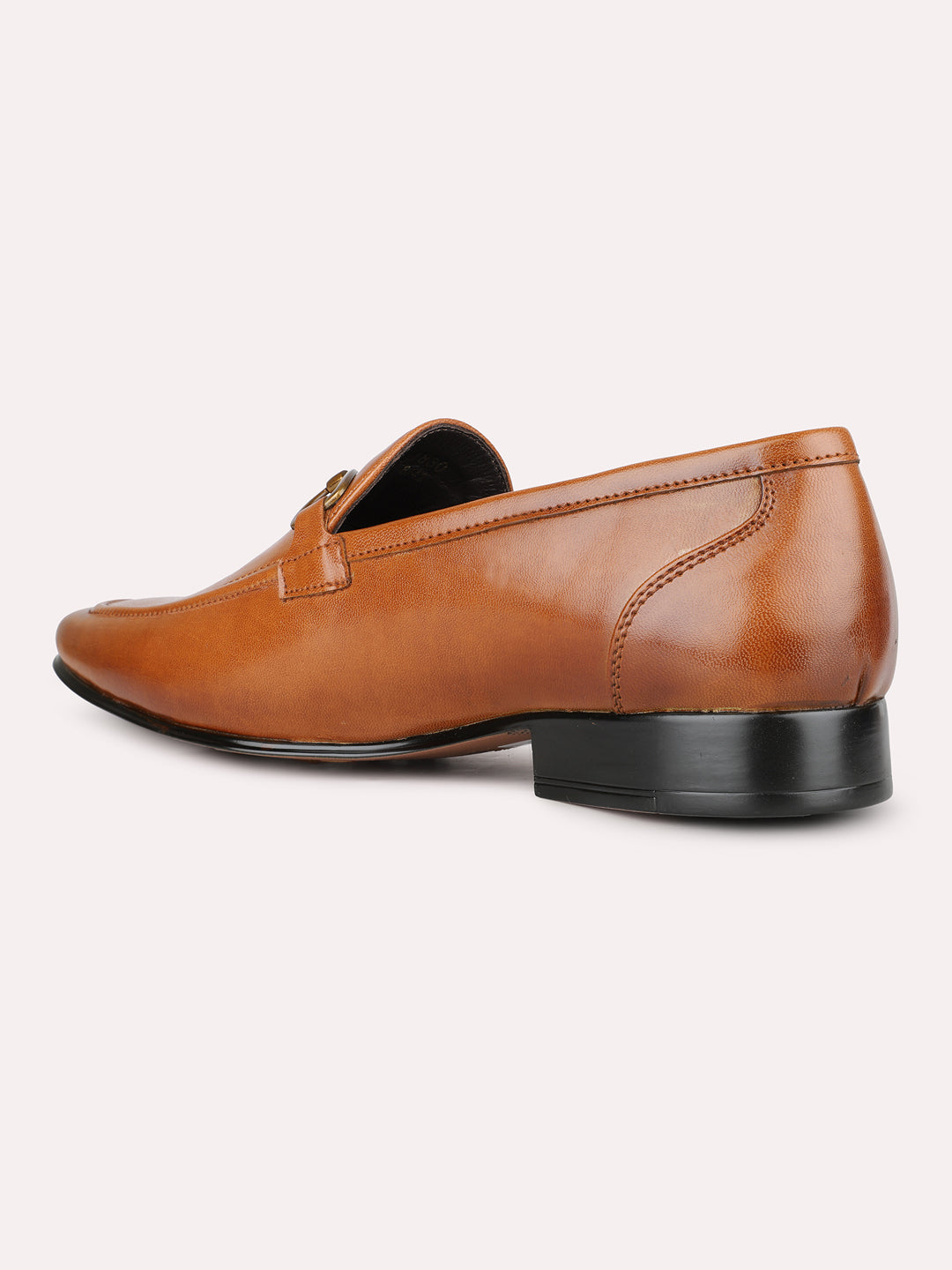 Mens Tan Formal Solid Pointed Toe Loafer Shoes