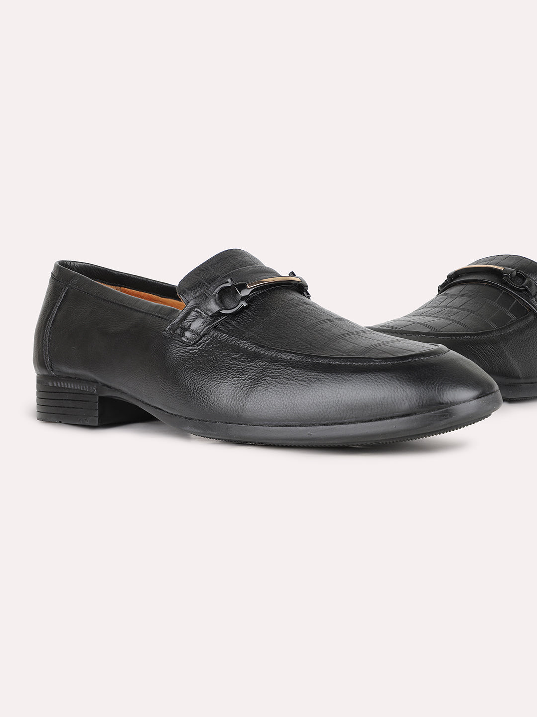 Mens Black Casual Solid Pattern Pointed Toe Loafer