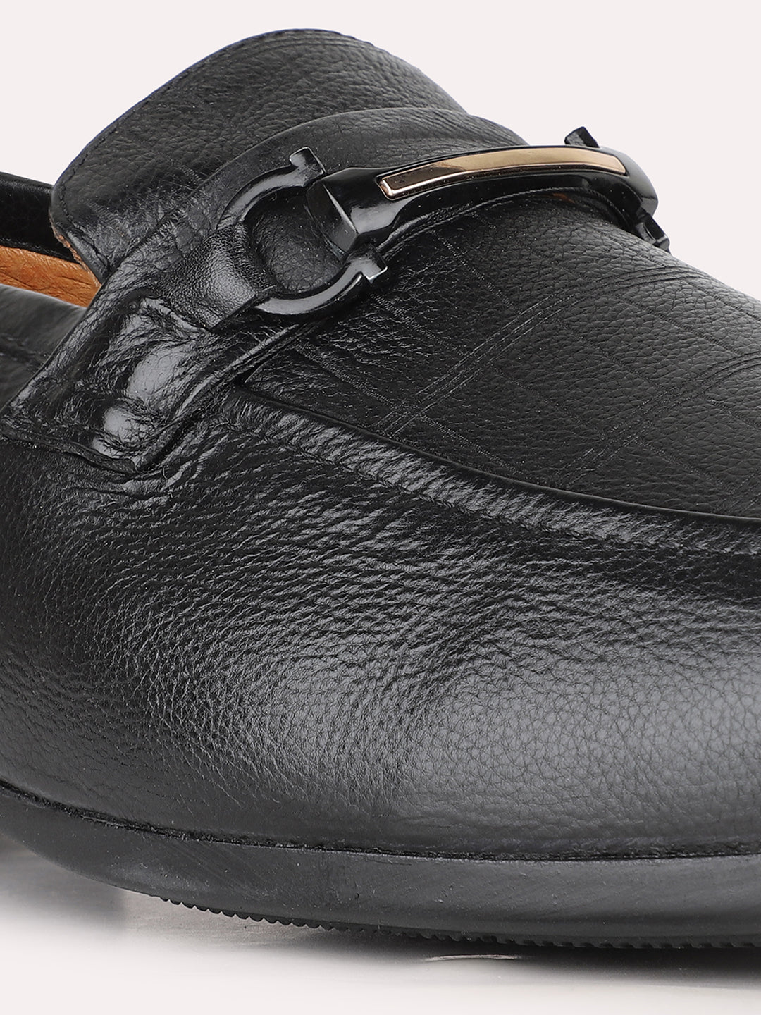 Mens Black Casual Solid Pattern Pointed Toe Loafer