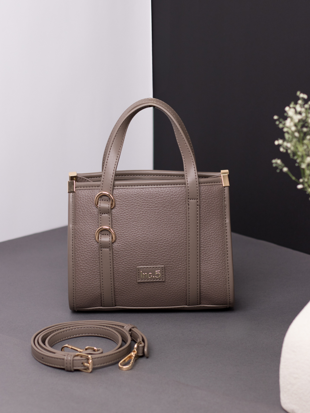 Womens Coffee Brown Textured Sling Bag