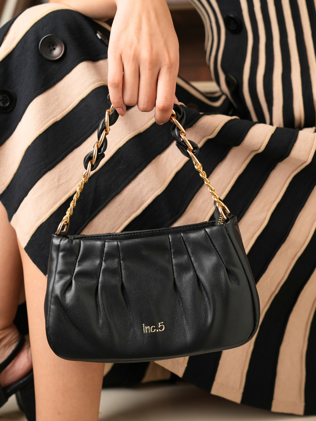 Womens Black Embellished Sling Bag