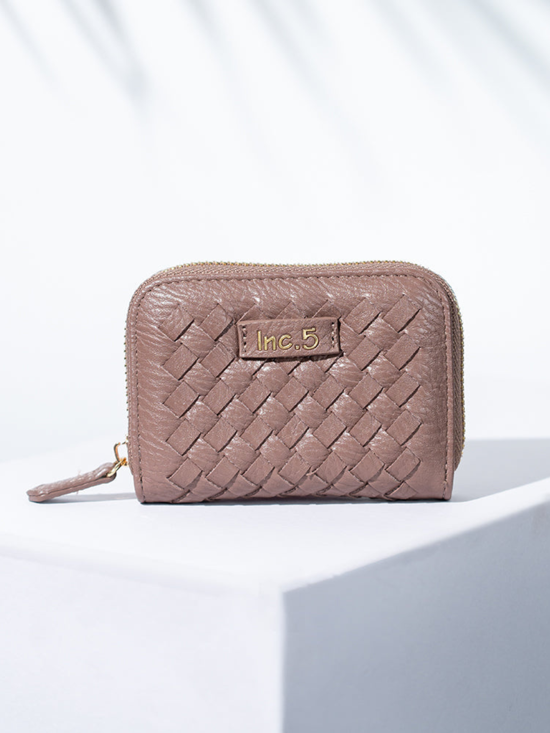 Womens Brown Casual Textured Wallet With Zip