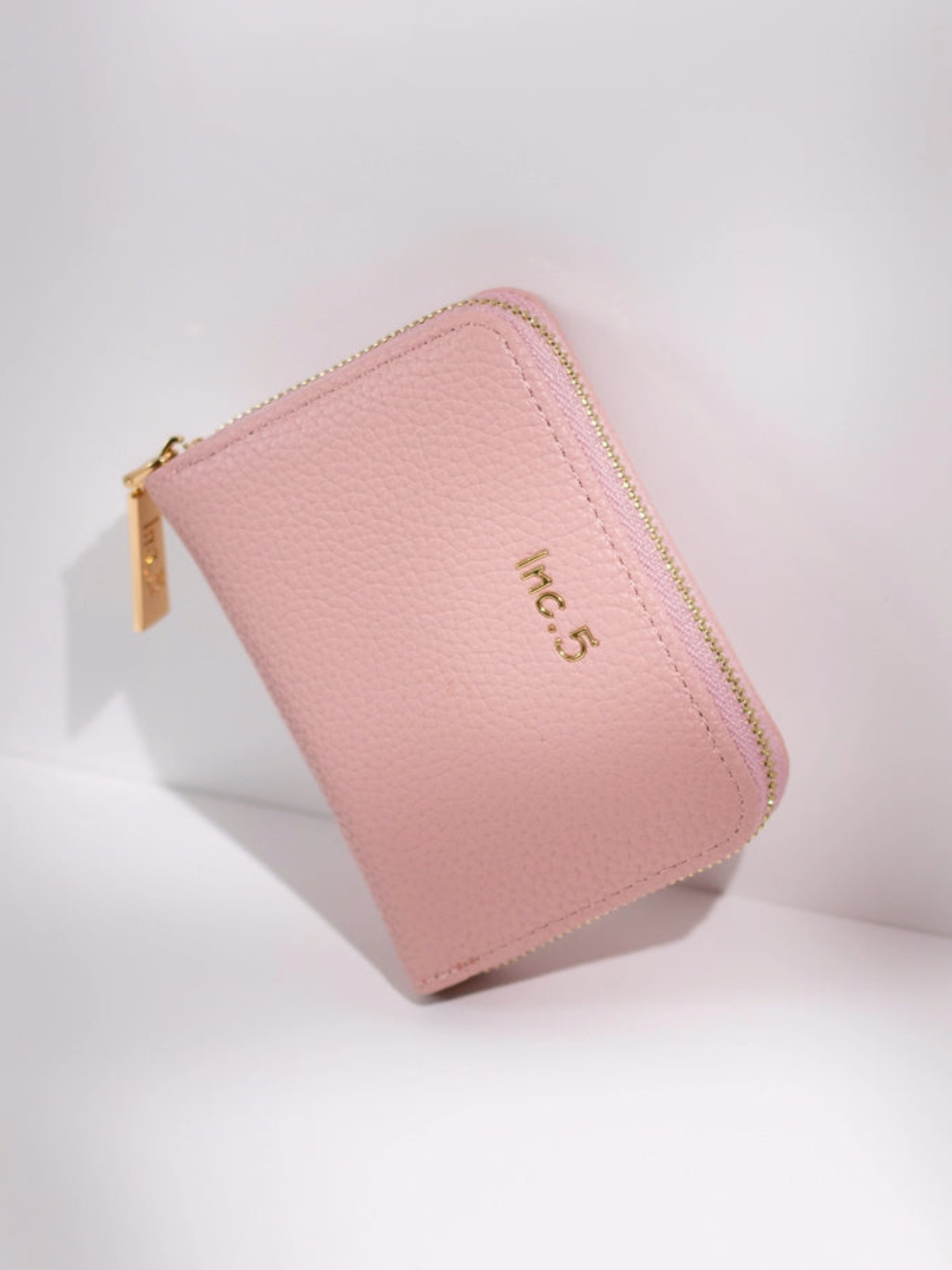 Womens Pink Casual Textured Wallet With Zipper