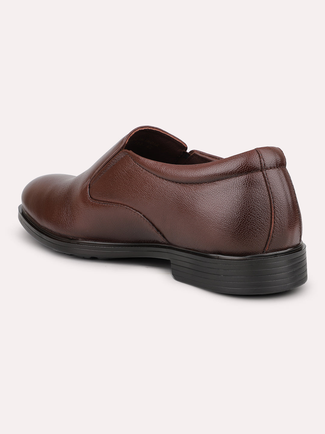 Men Cherry Solid Leather Formal Slip-Ons Shoes