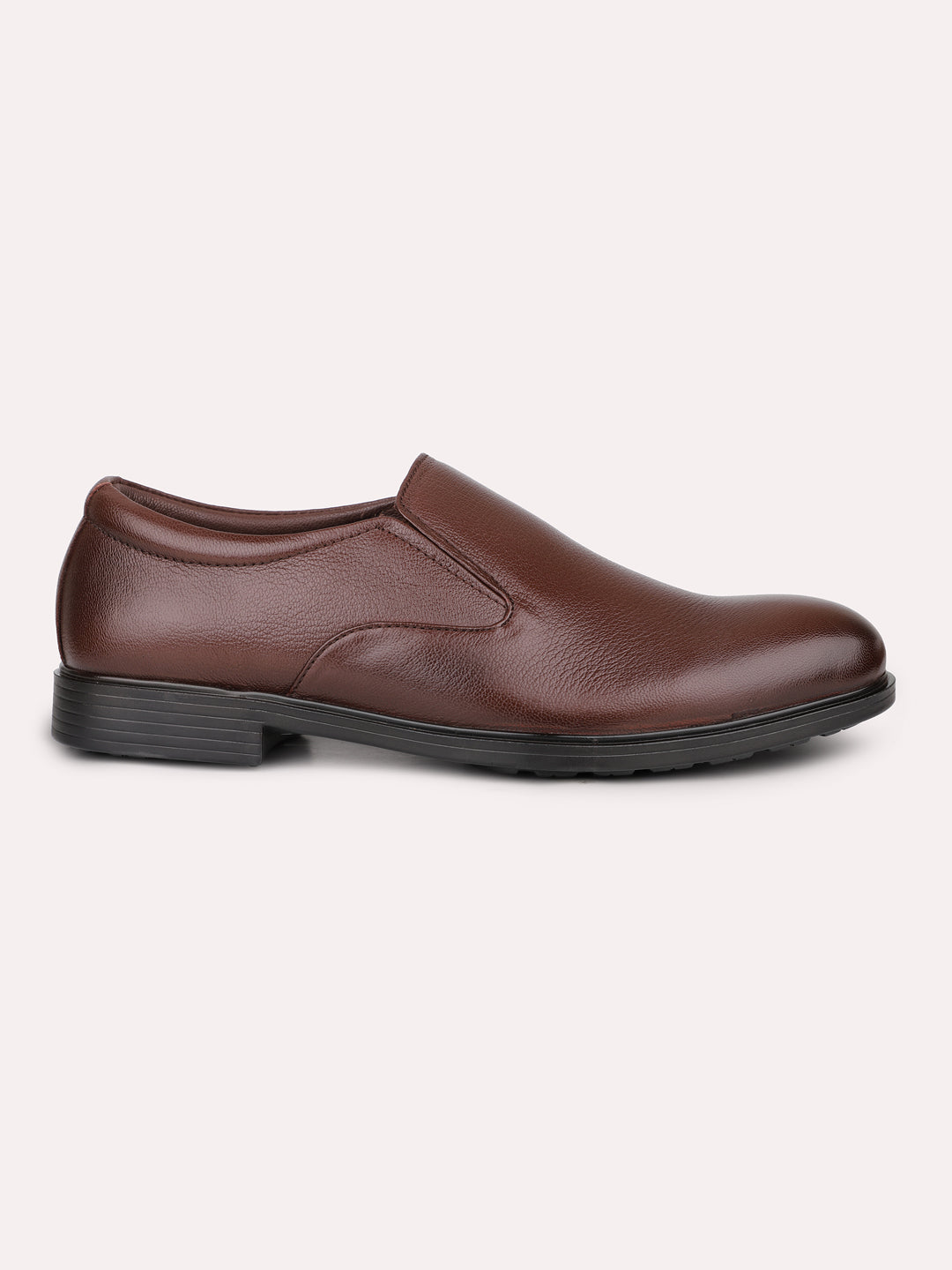 Men Cherry Solid Leather Formal Slip-Ons Shoes