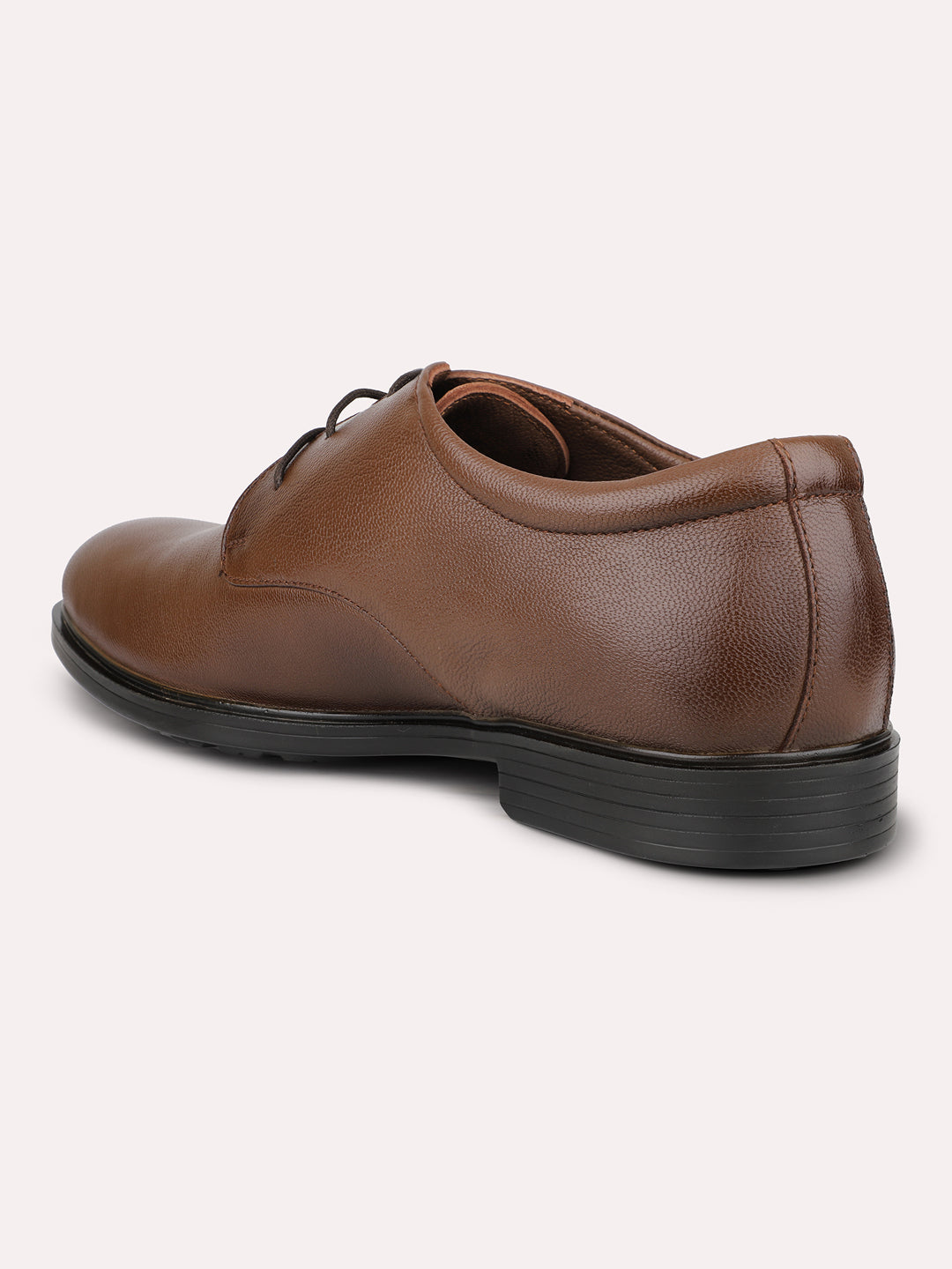 Men Tan Solid Formal Lace Up Derby Shoes