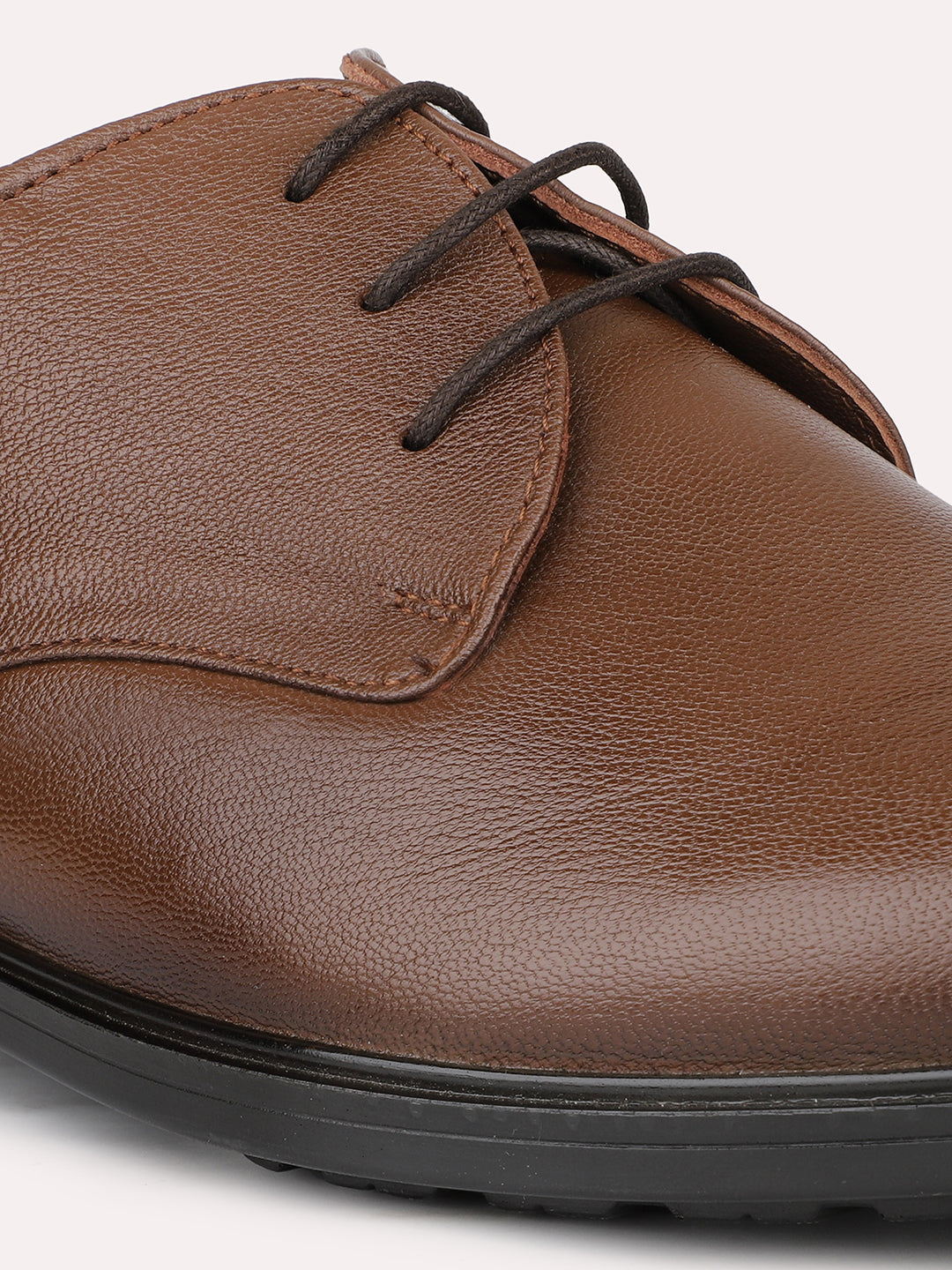 Men Tan Solid Formal Lace Up Derby Shoes