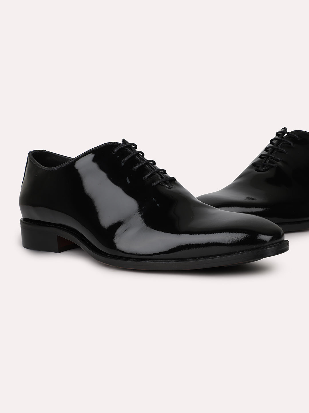 Men Blue Solid Formal Lace-Up Derby Shoes