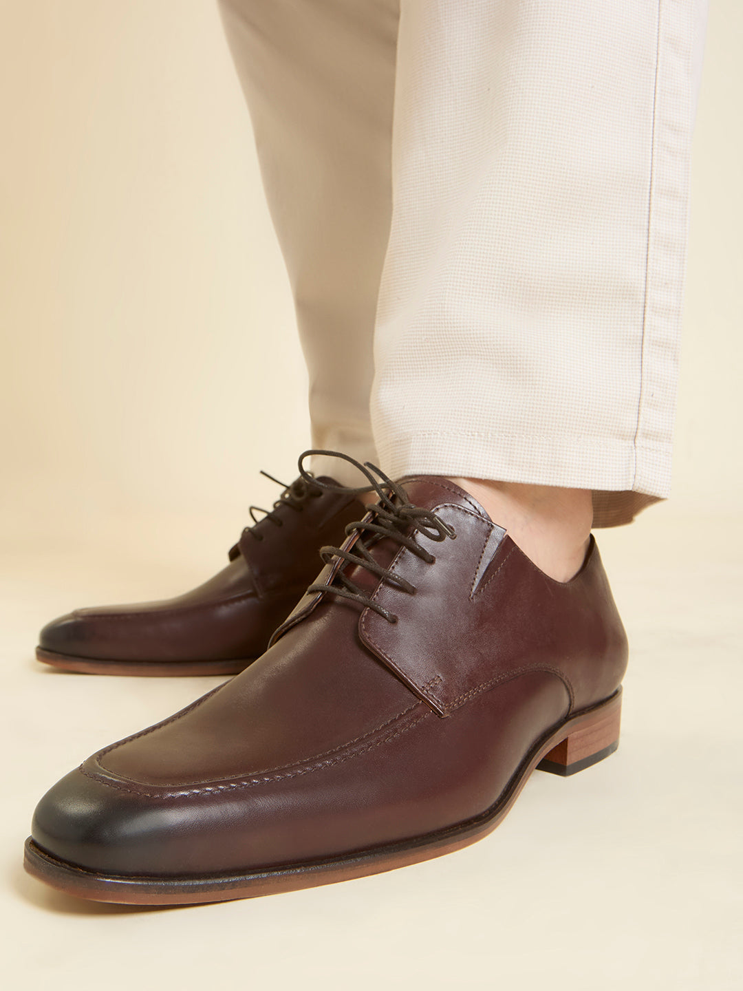 Atesber Brown Formal Lace-up Shoes For Mens