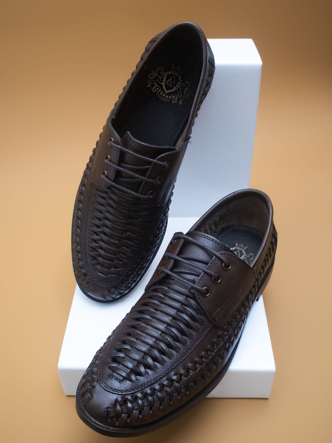 Atesber Brown Textured Casual Lace-up For Mens