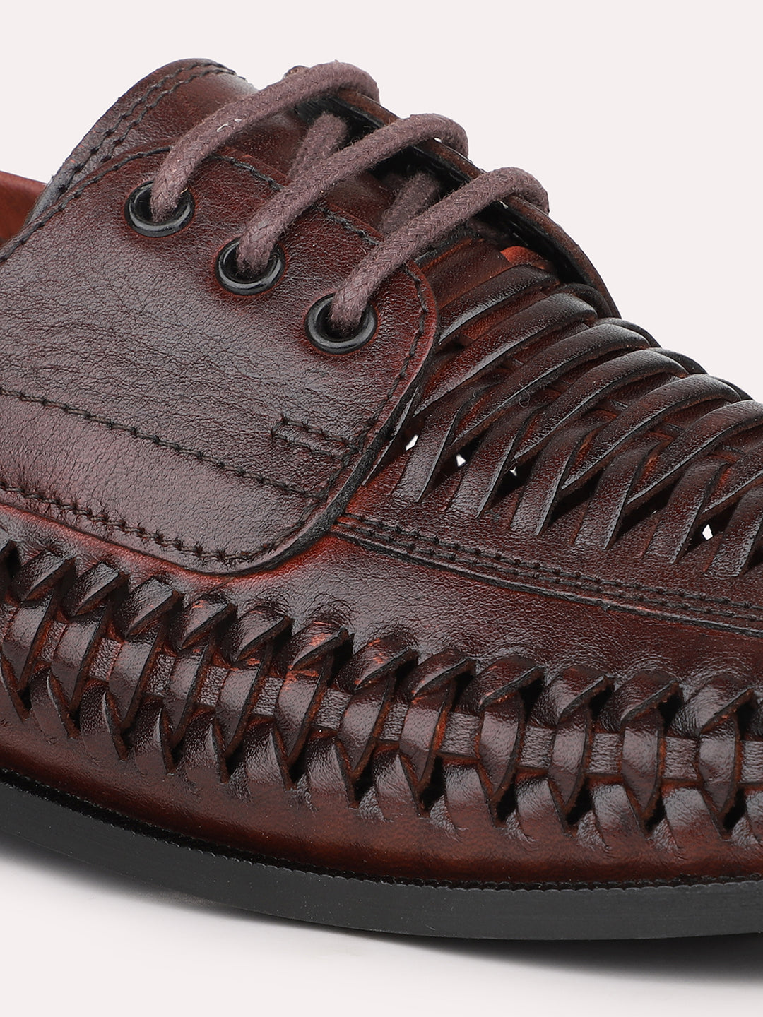 Atesber Cherry Textured Casual Lace-Up For Mens