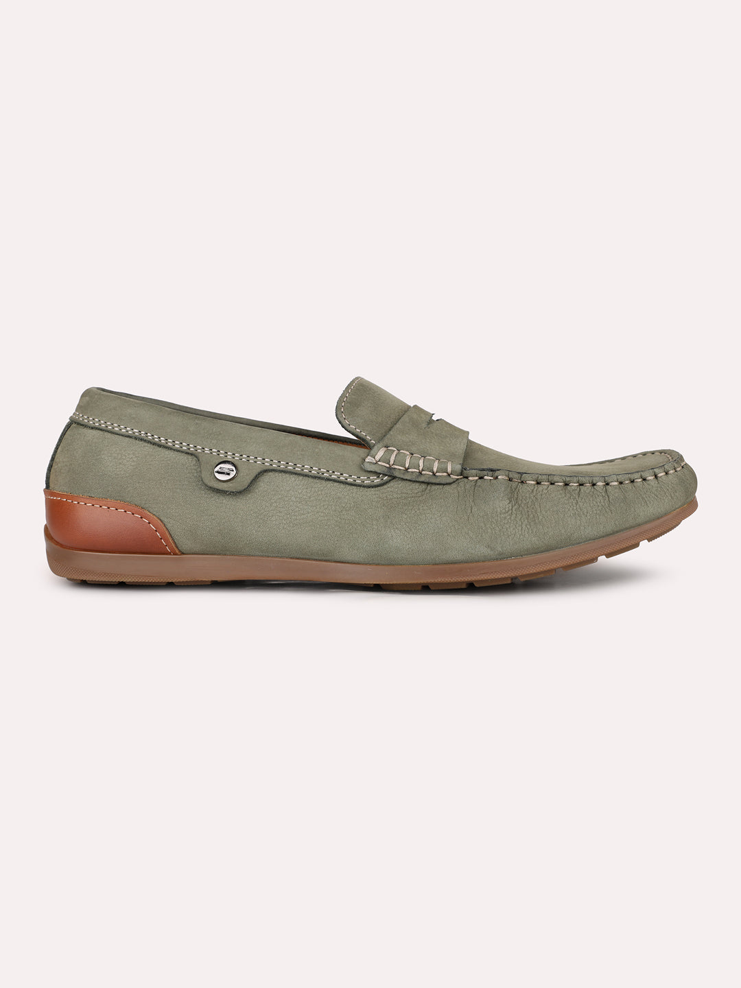 Mens Green Formal Solid Round Toe Loafer Shoes