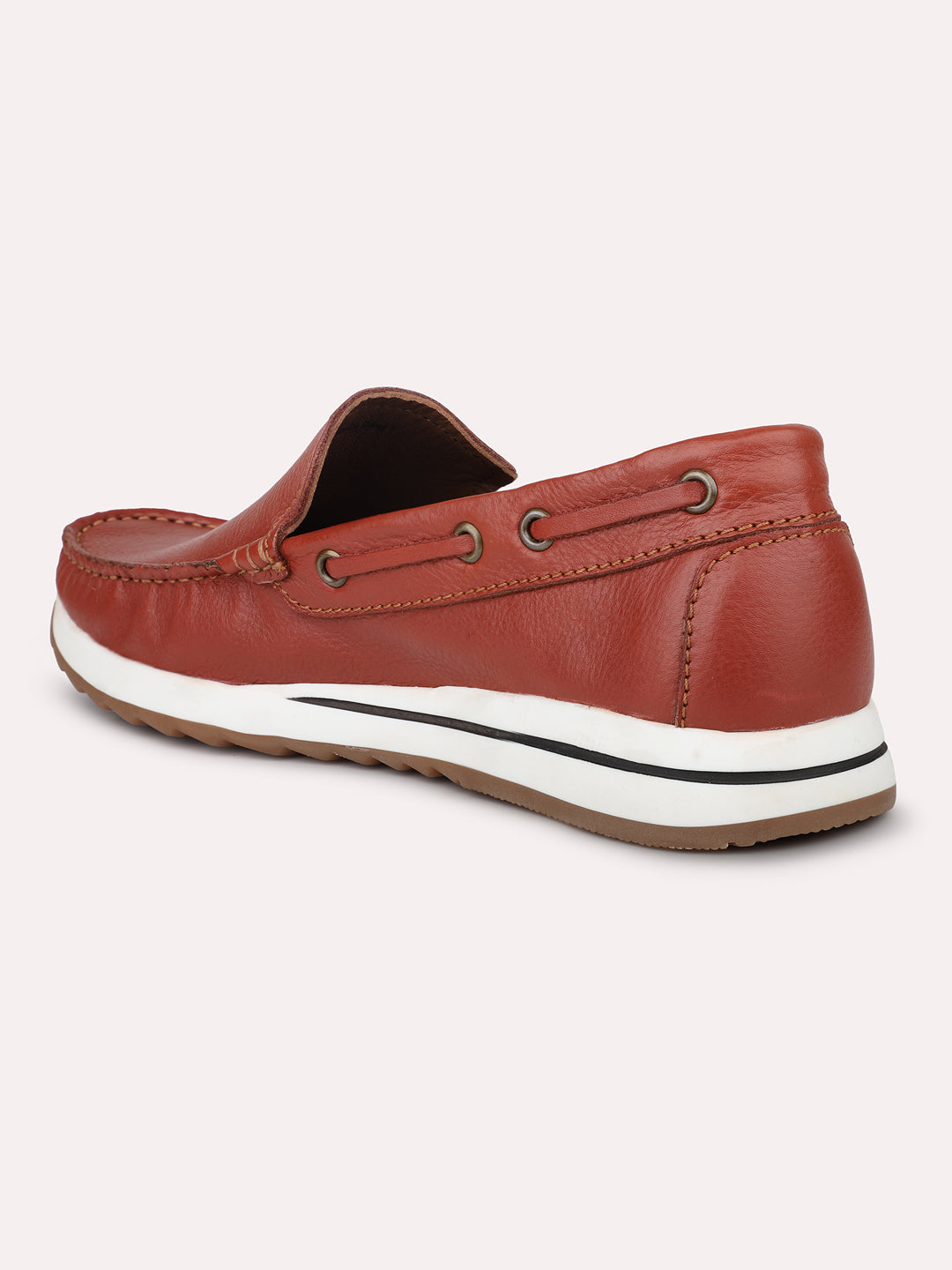 Men Tan Textured Casual Slip-Ons Loafers