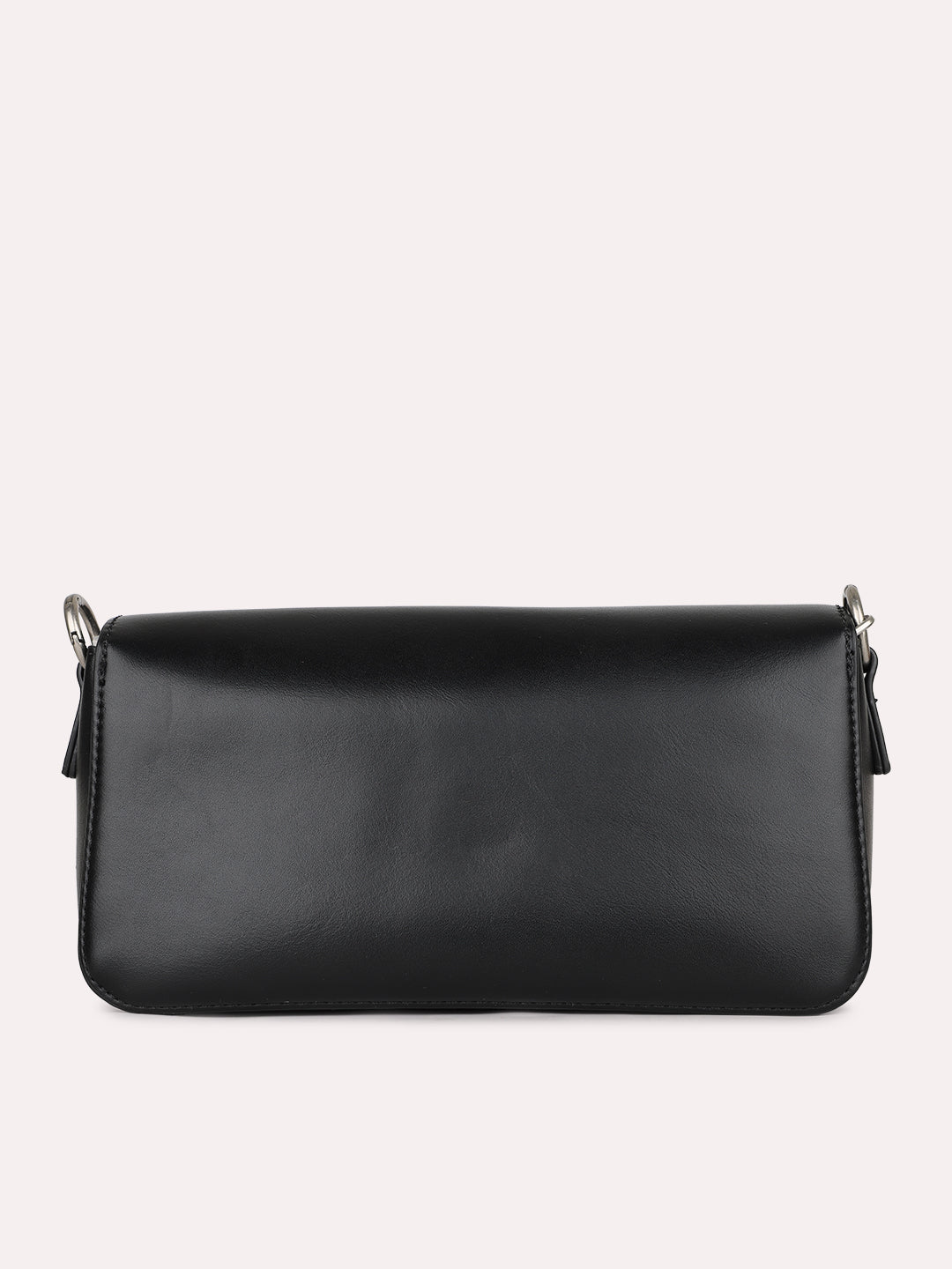 Womens Black Solid Shoulder Bag