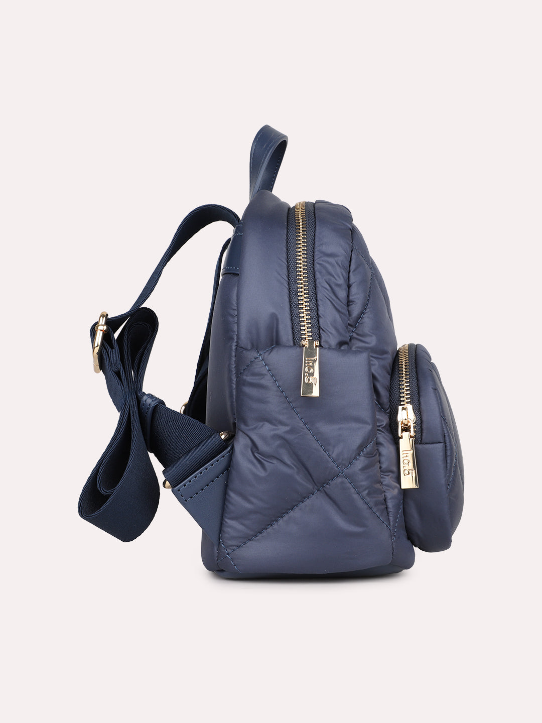 Womens Blue Textured Backpack