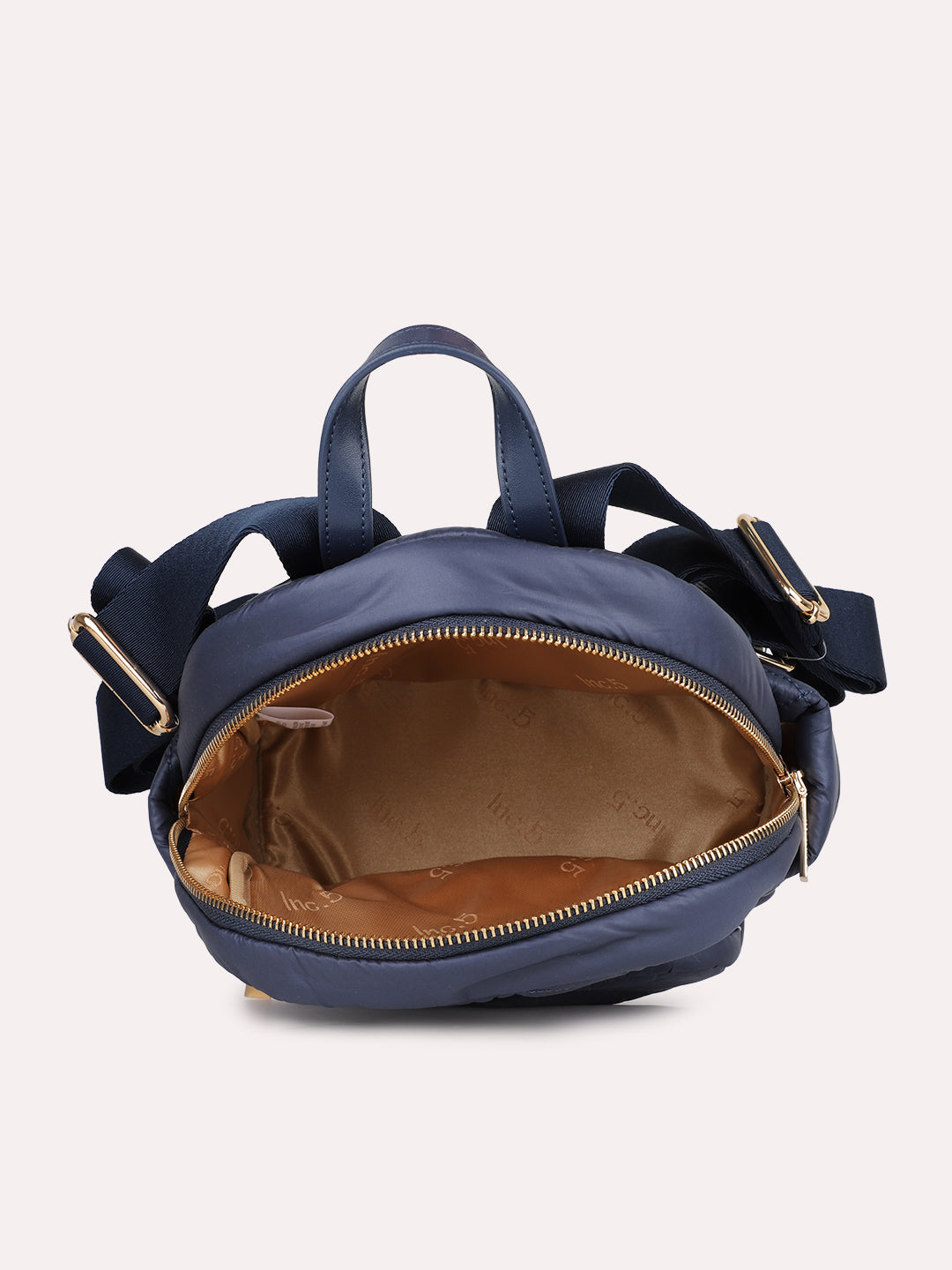 Womens Blue Textured Backpack