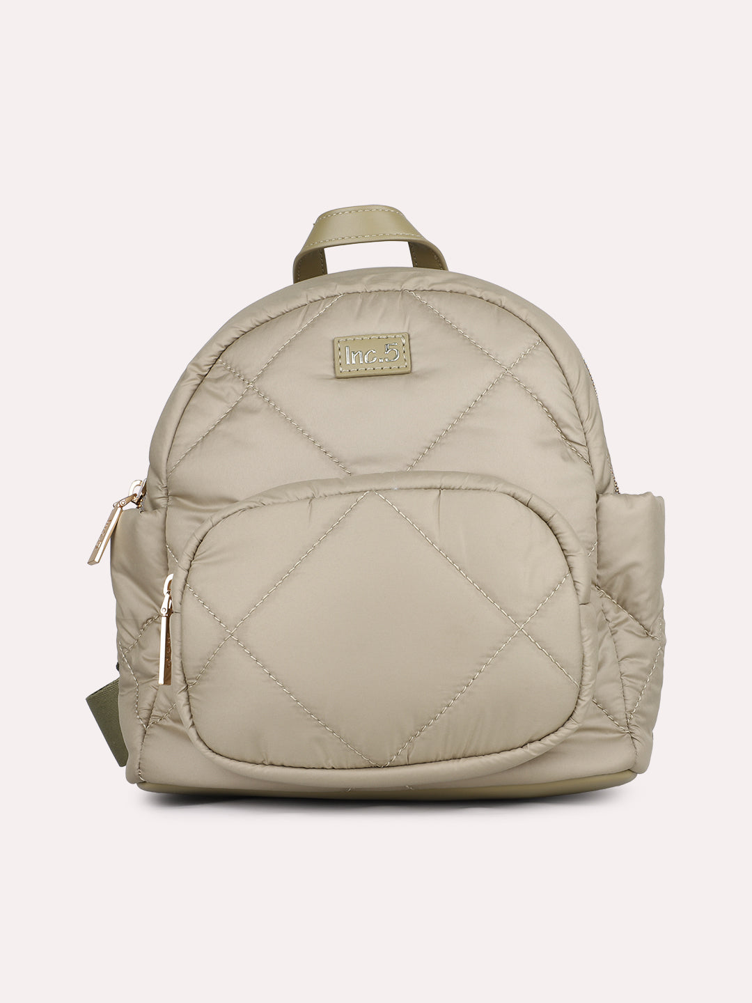 Womens Khaki Textured Backpack