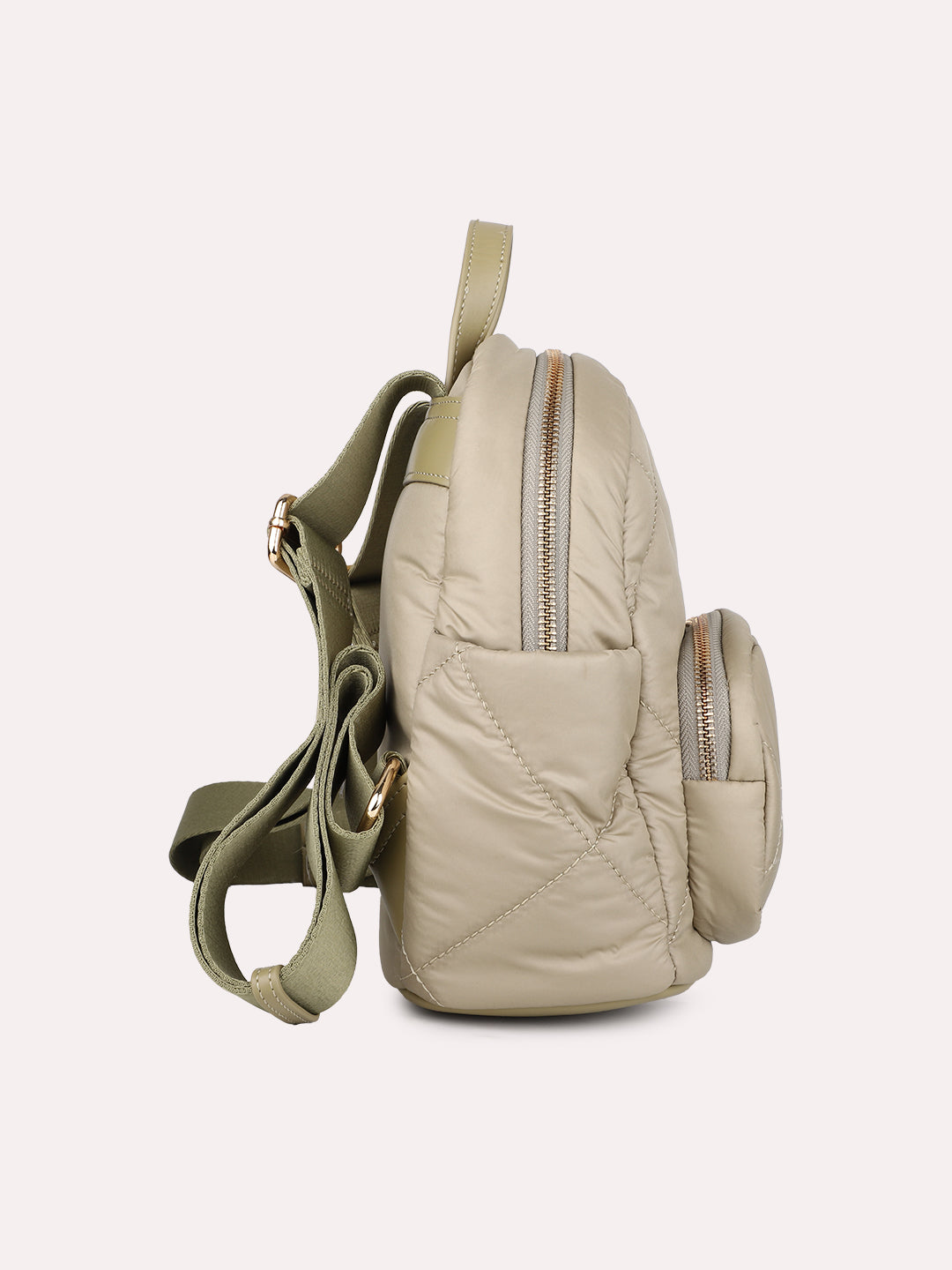 Womens Khaki Textured Backpack