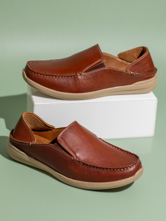 Atesber Tan Casual Slip-on Shoes For Men