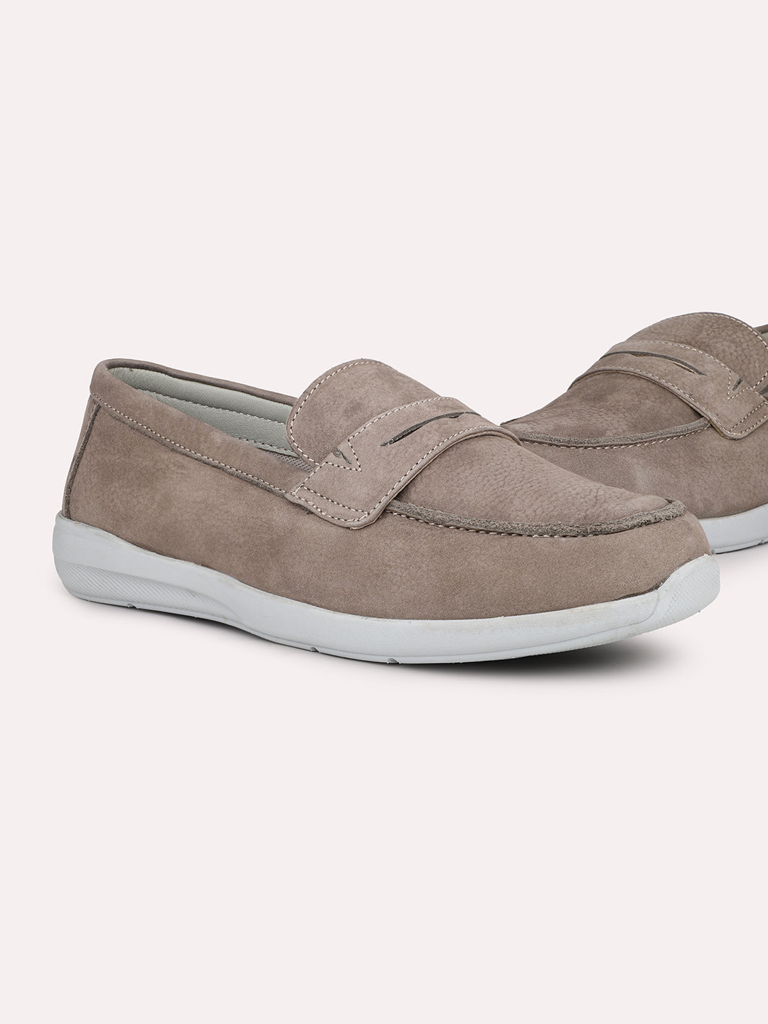 Atesber Grey Casual Slipons For Mens