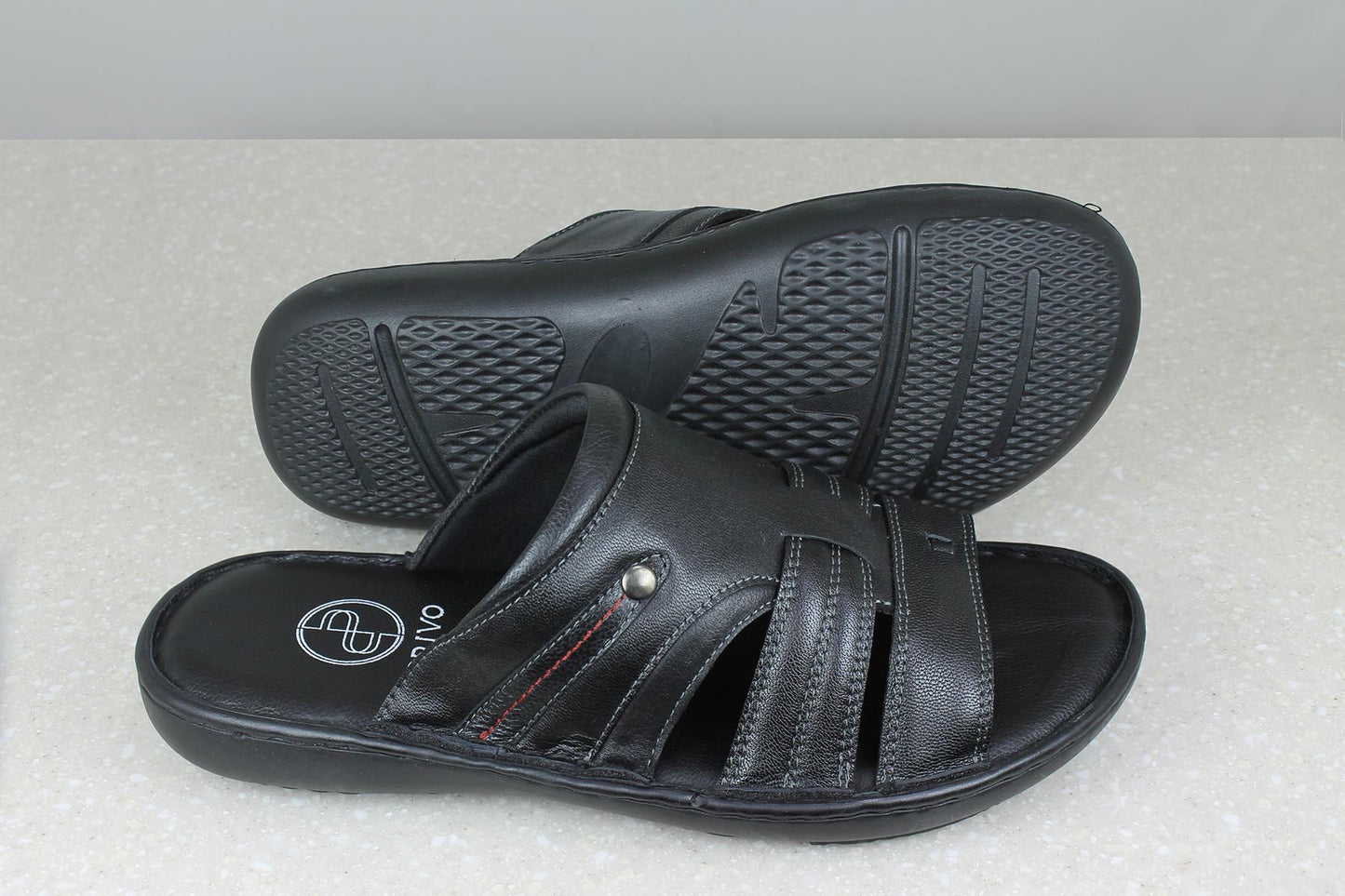 LEATHER CROSS STRAP ONE TOE -SLIPPER-Men's Slippers-Inc5 Shoes