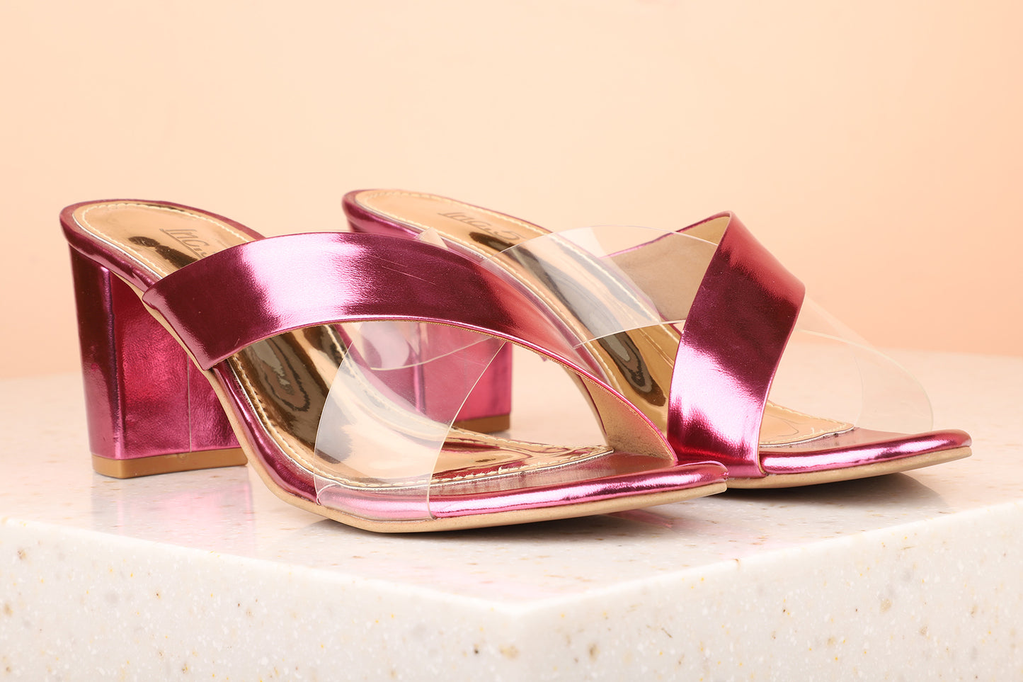 Women Rani Pink Embellished Block Heels