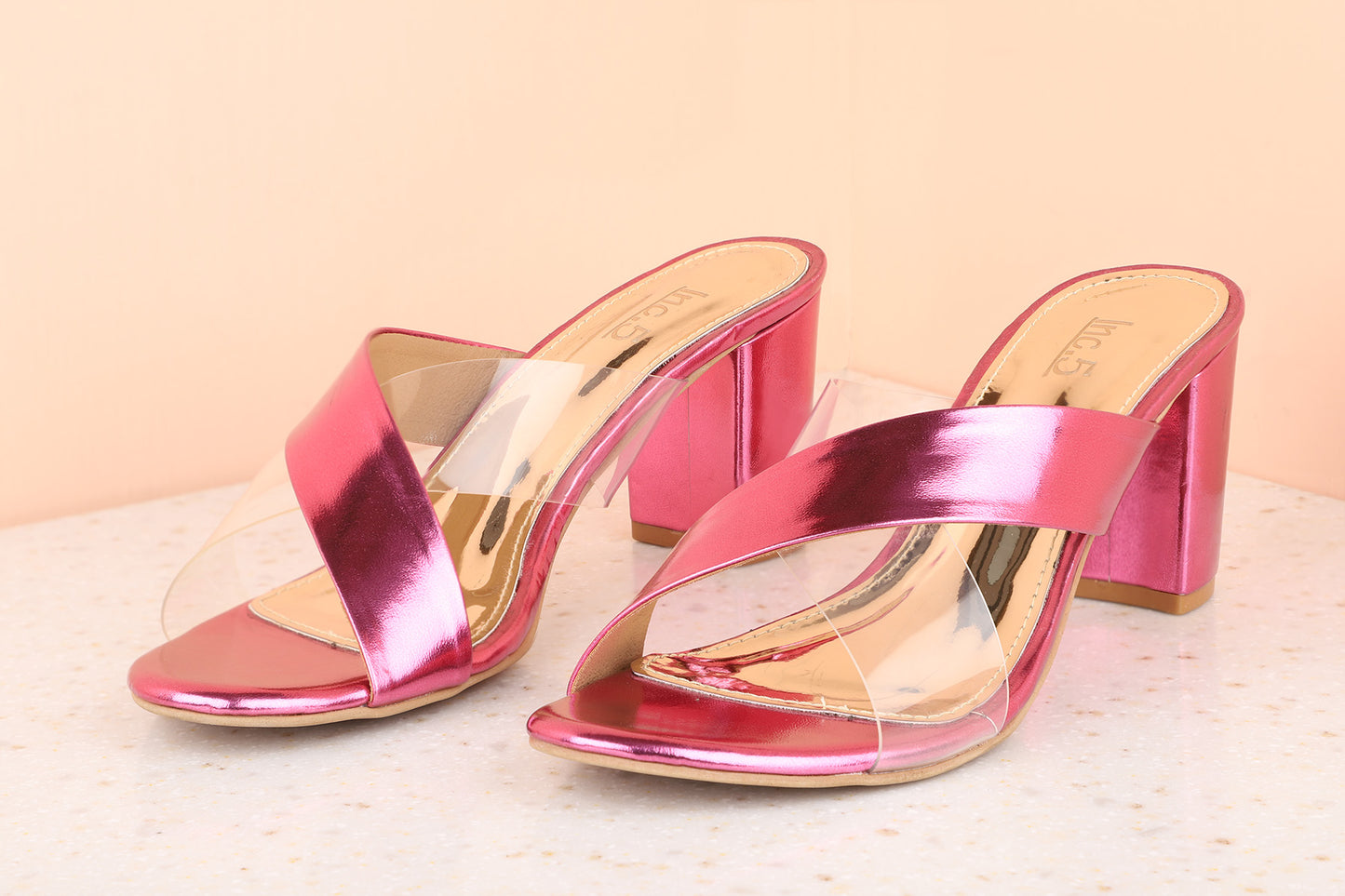 Women Rani Pink Embellished Block Heels