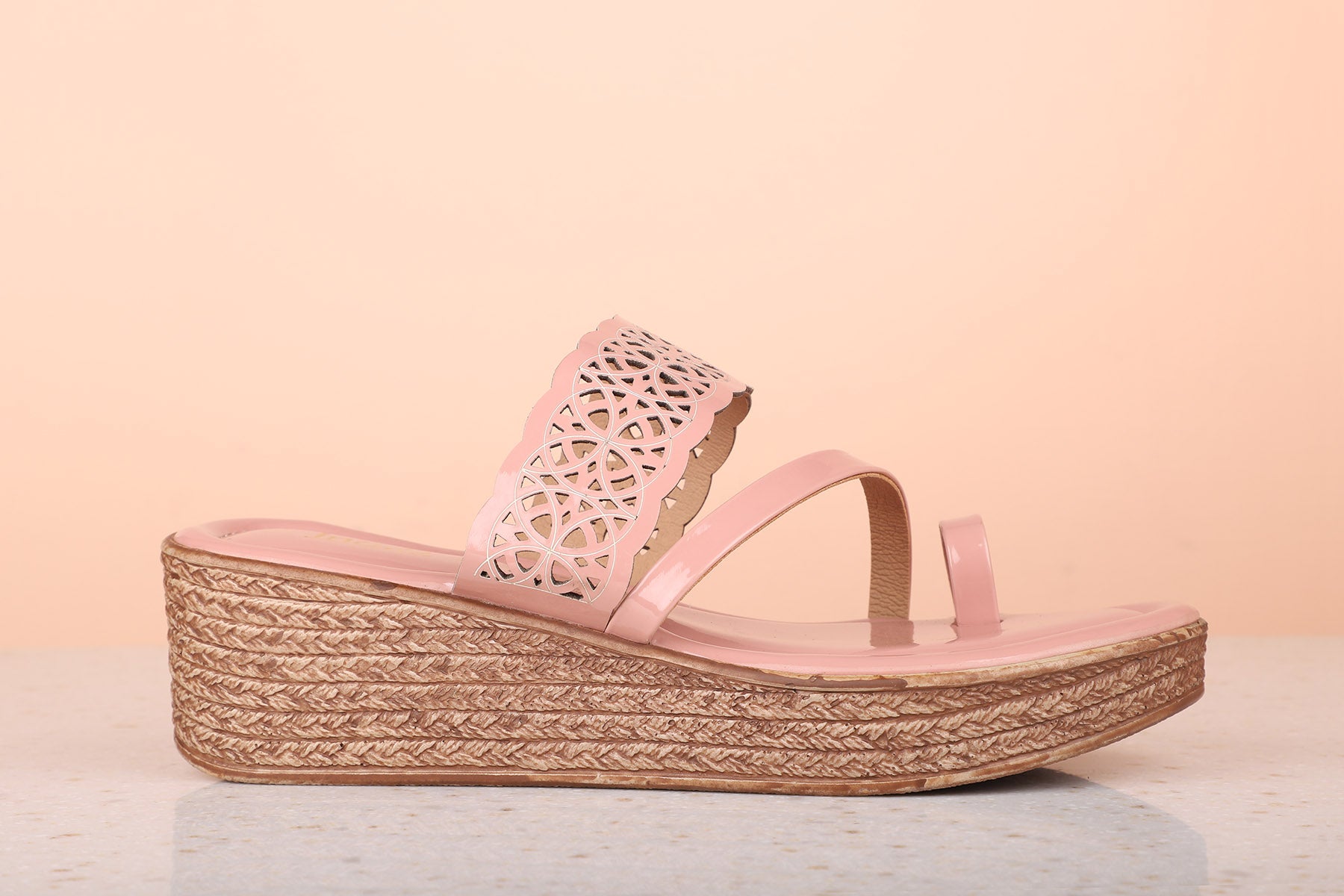 CUTWORK PLATFORM-PEACH-Women's Thong-Slipons-Inc5 Shoes