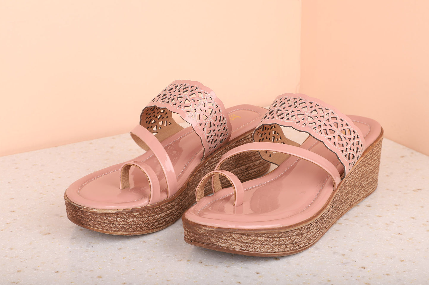 CUTWORK PLATFORM-PEACH-Women's Thong-Slipons-Inc5 Shoes