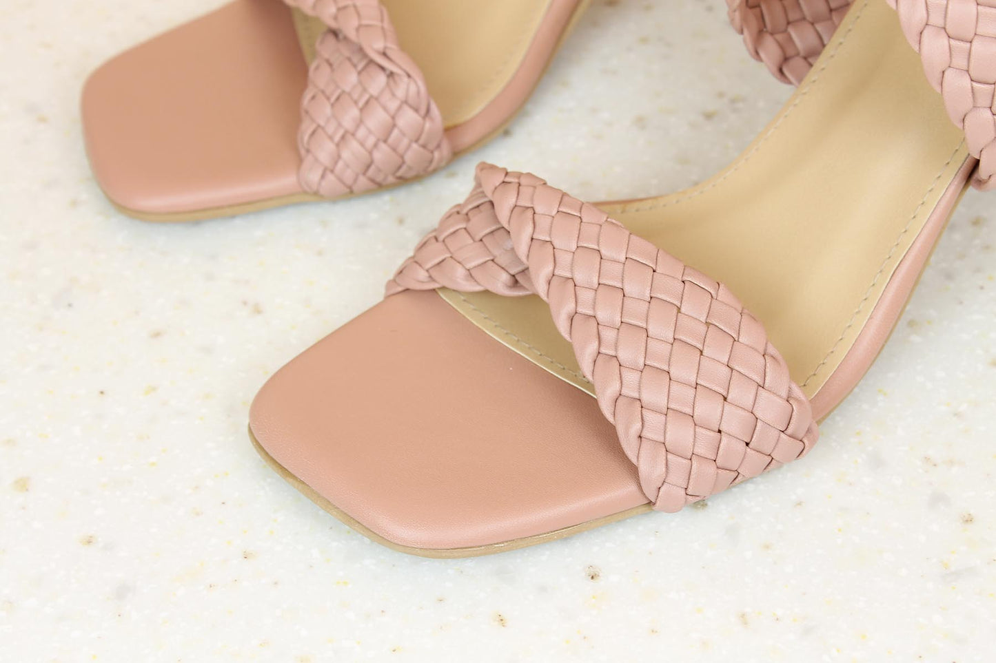 Women Peach Textured Block Heels