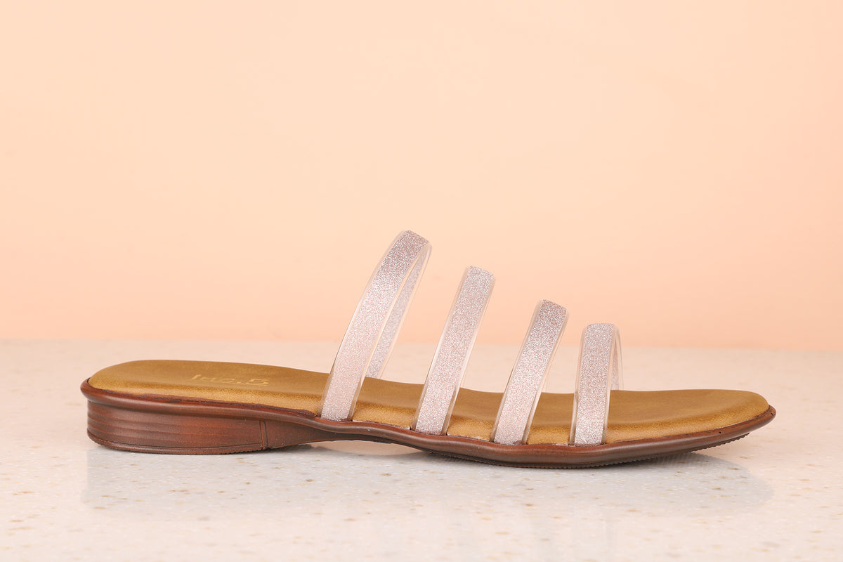 Women Beige Textured Open Toe Flats