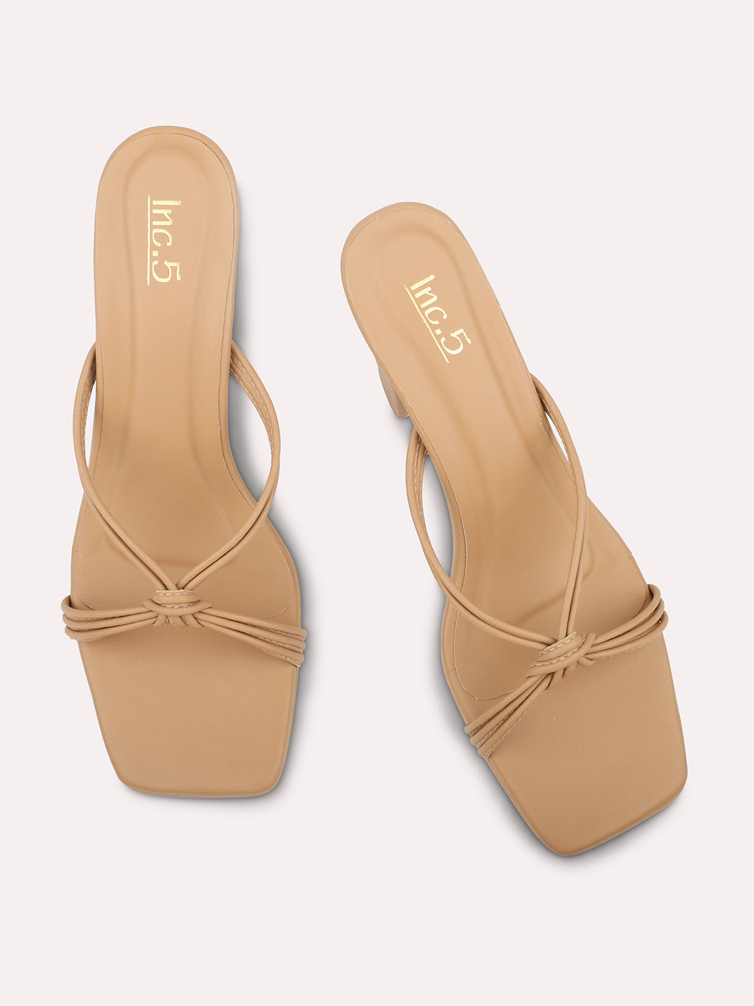 Buy Women Tan Ankle Strap Block Heels - Sandals - Indya
