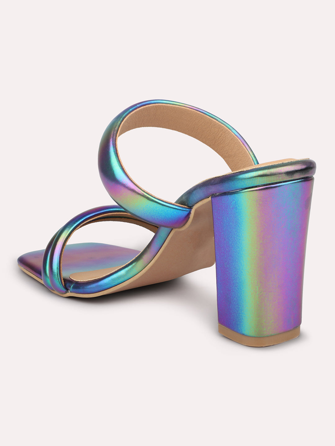 Multicolor Metallic Chunky Platform Heels | Platform heels chunky, Platform  heels, Heels
