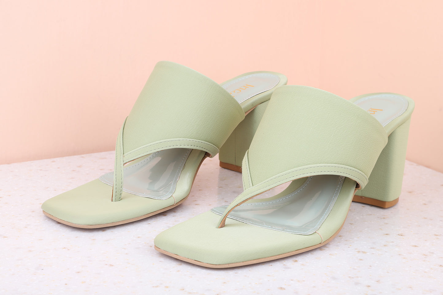 Women Green Solid Block Heels