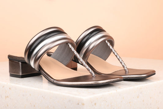 Women Pewter Block Sandals