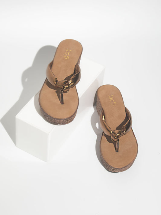 Women Antique Solid Wedge Sandals