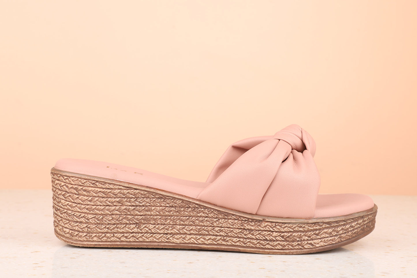 Women Peach Solid Wedge Sandals