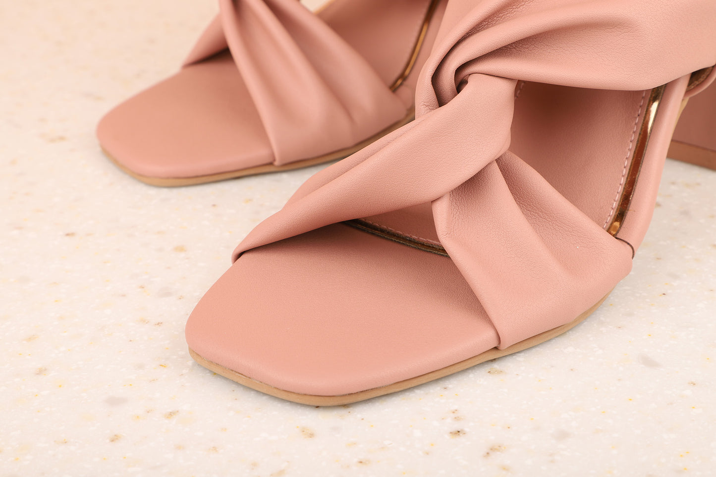 Women Peach Solid Block Heels