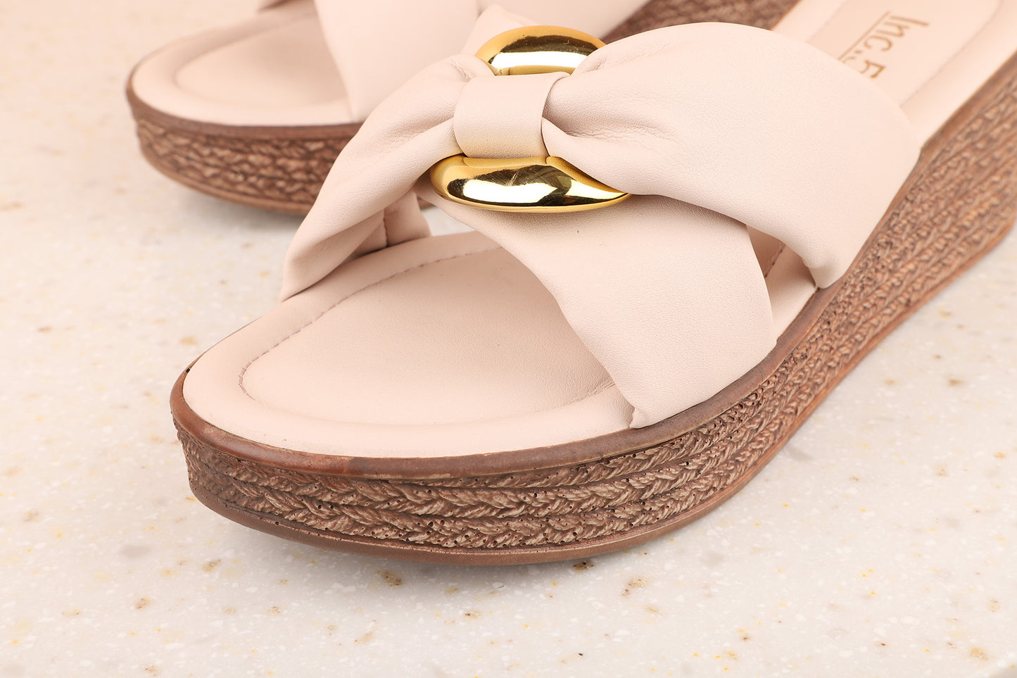 Women Beige Wedge Sandals