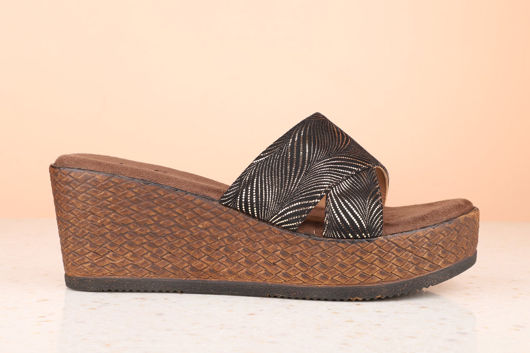 Buy Now Women Antique Textured Wedge Heels