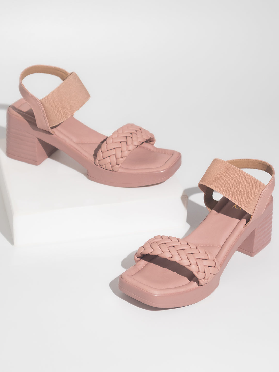 Buy Now Women Peach Embellished Platform Heels – Inc5 Shoes