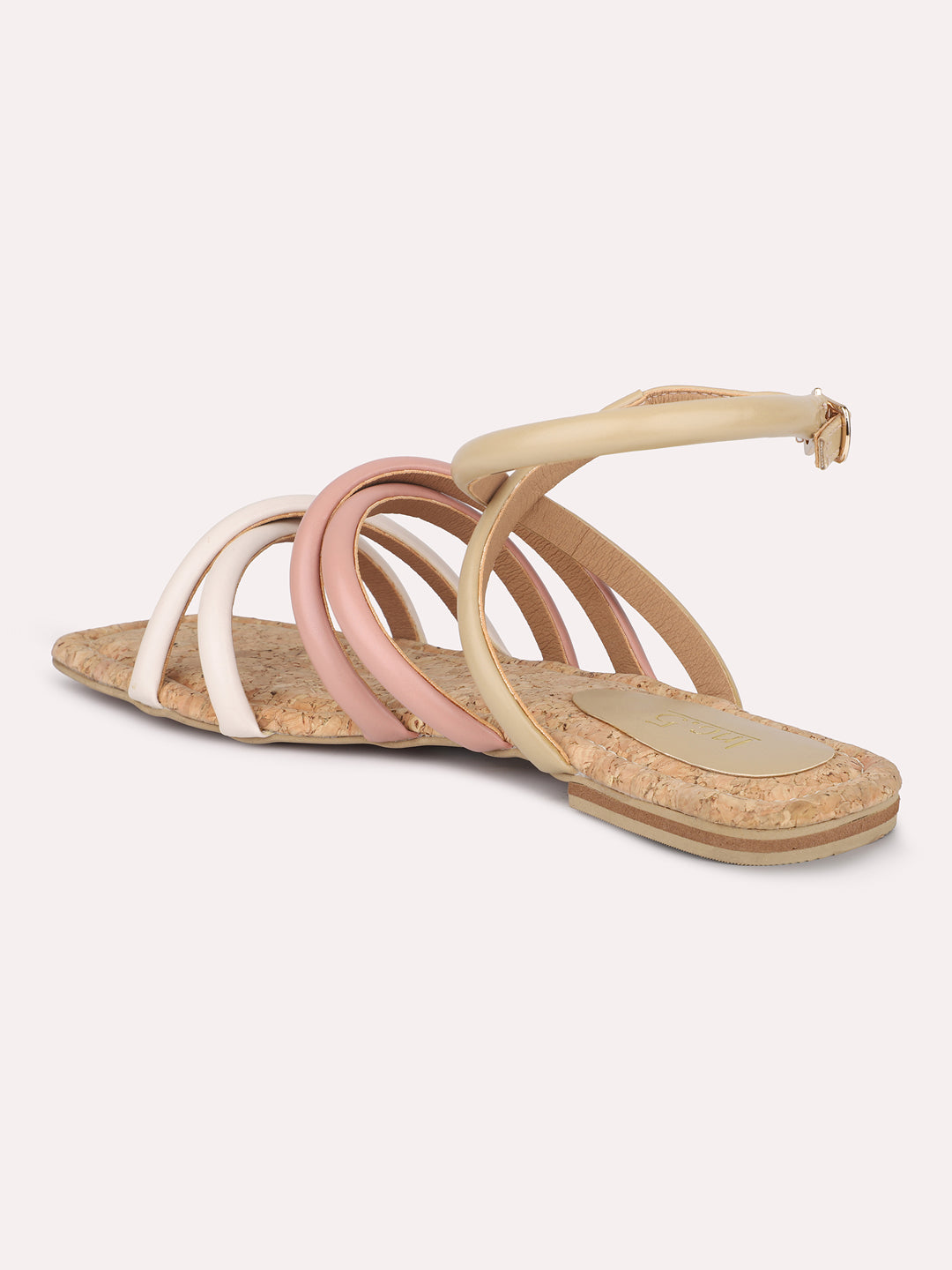 Women Beige Colourblocked One Toe Flats