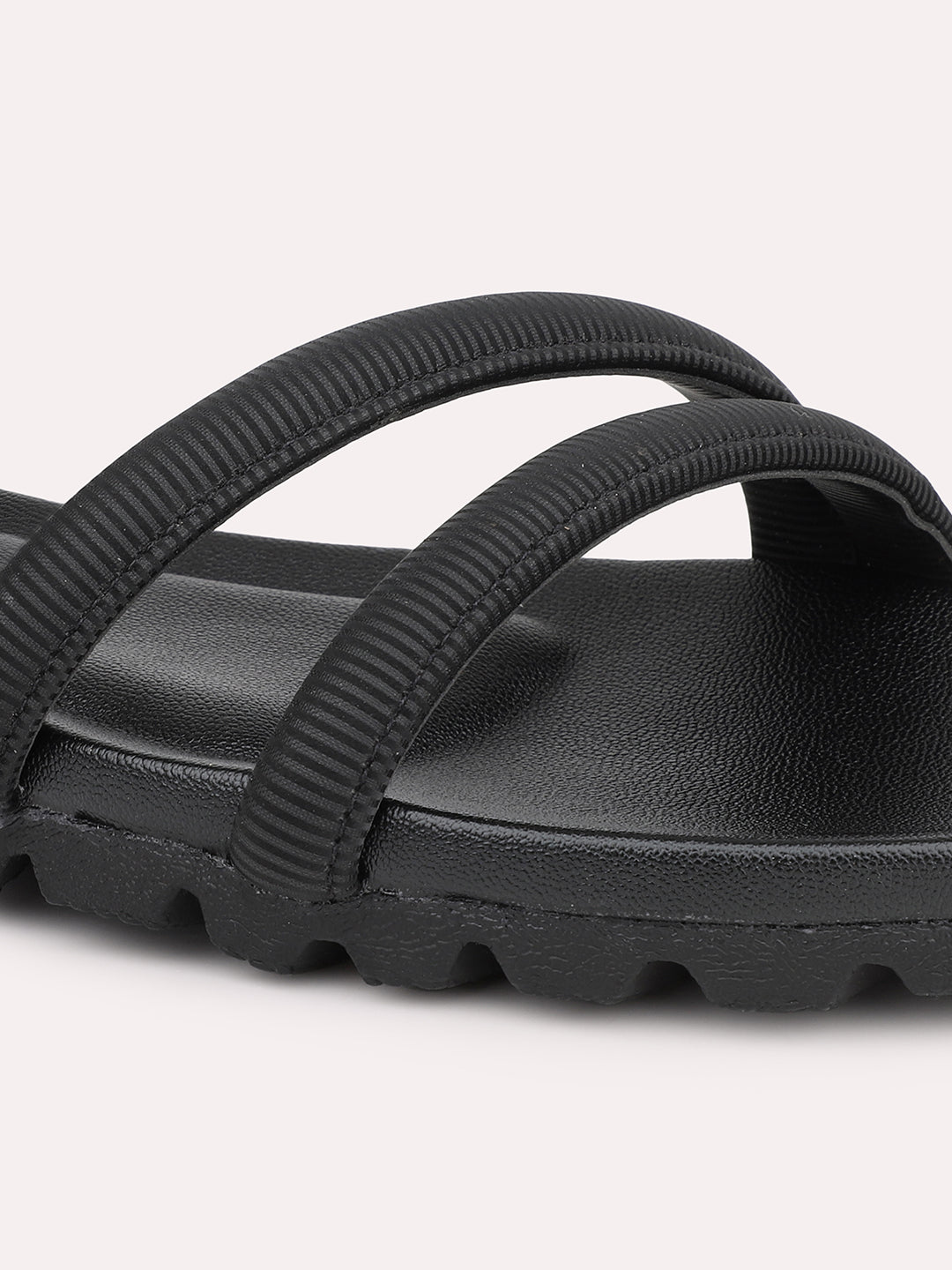 Women Black Solid Flats Sandals